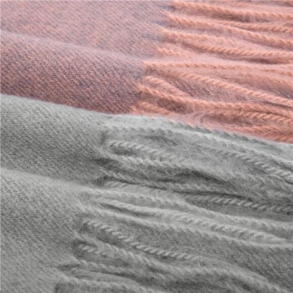 Womens plaid blanket scarf winter cashmere feel soft warm large thick cozy shawl - Picture 4 of 7